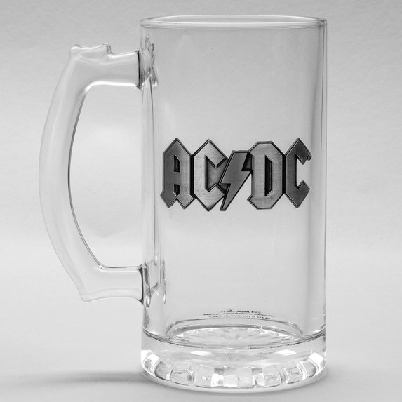Boxed Music Homewear AC/DC Logo Large Drinking Beer Glass